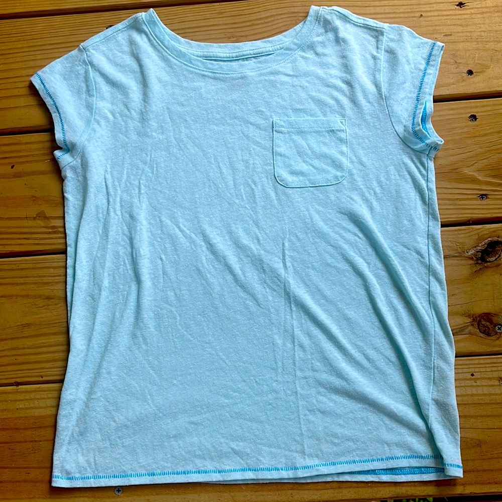 Blue Tee with Pocket | 10-12